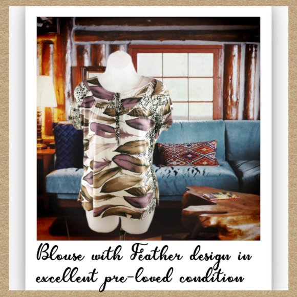 SUSAN LAWRENCE Feather Blouse - Picture 2 of 15